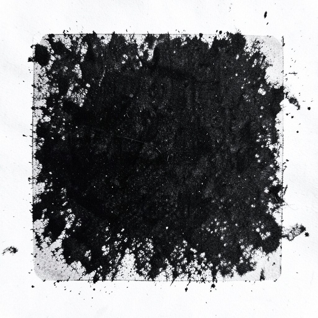 Soft charcoal sketch of natural pigment powders in gradient greys.